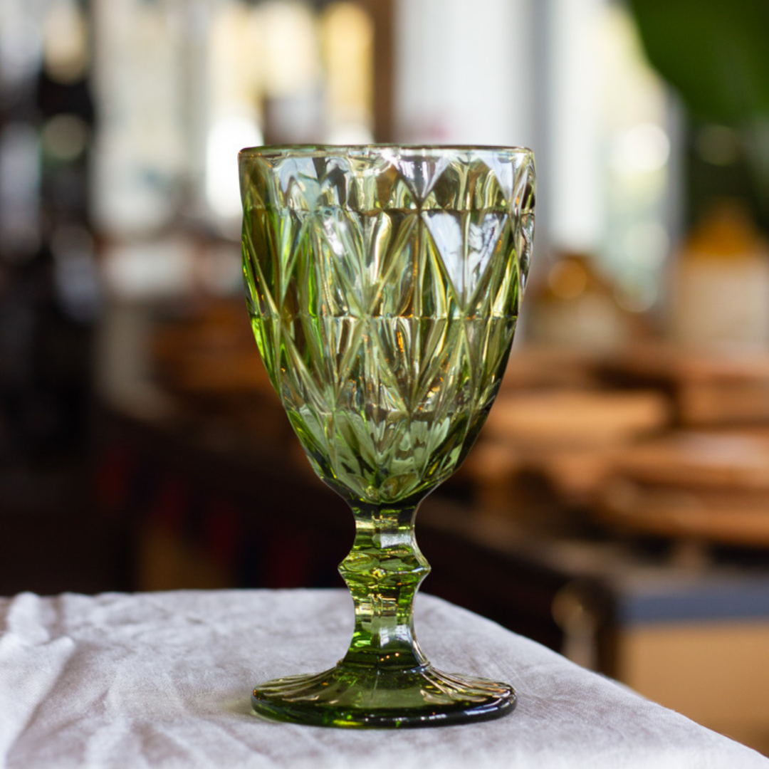 Colourful Wine Glass - Green